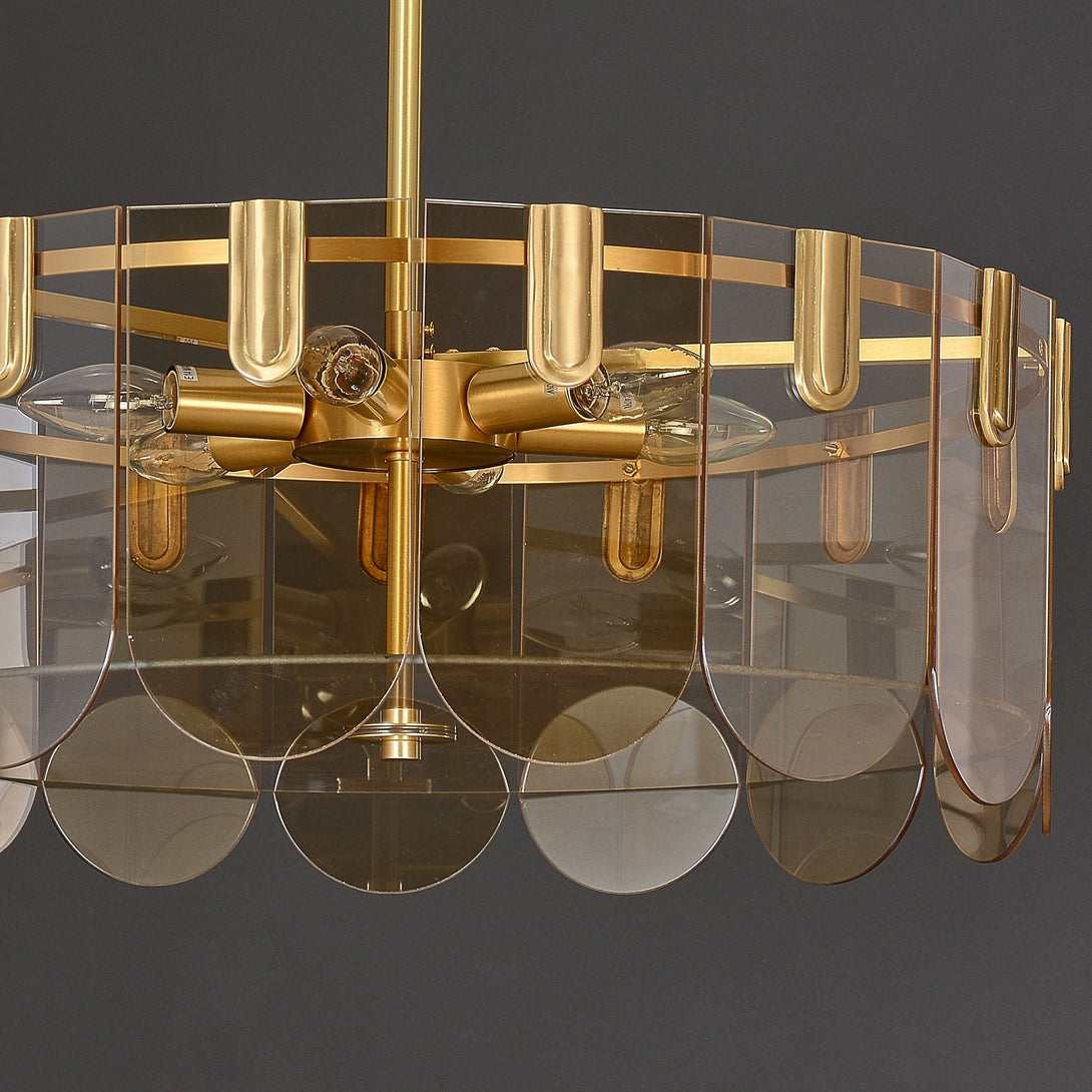 Evale Brass Glass Chandelier