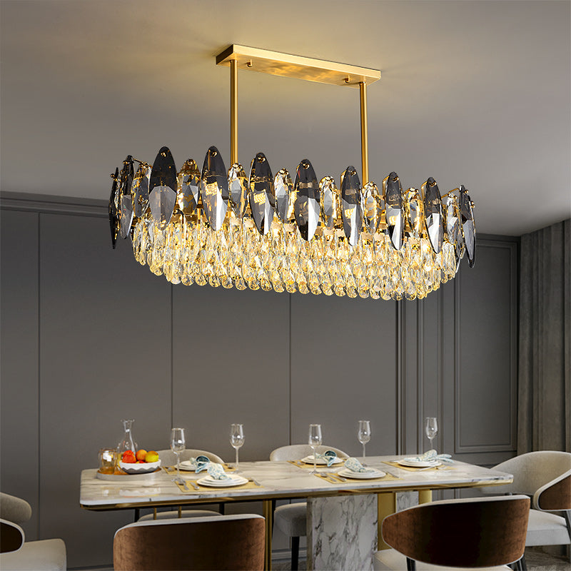 Industrial Long Luxury Clear Crystal Chandelier