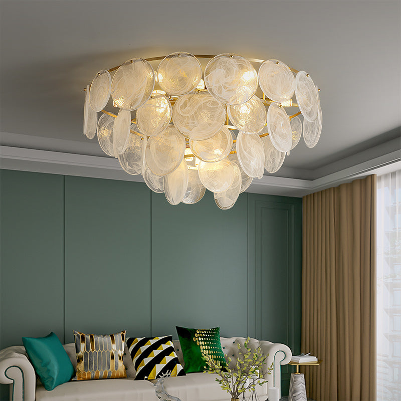 Mordern White circle style Round Crystal Chandelier