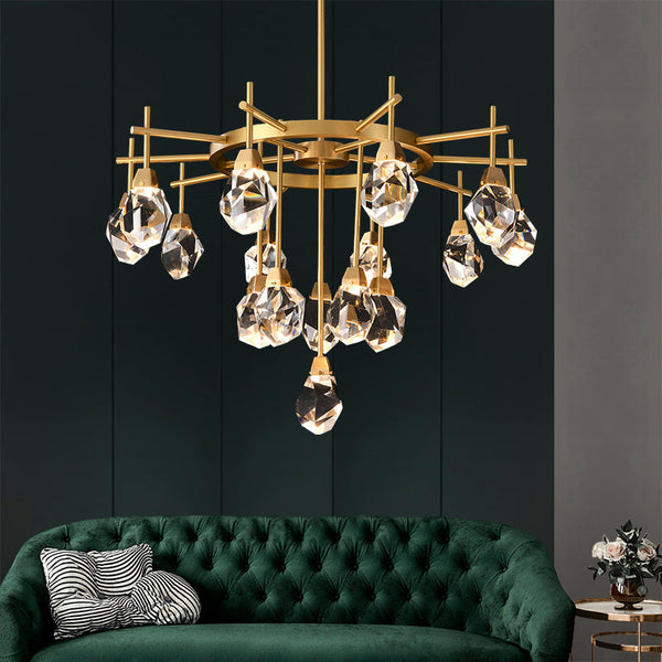 Crystal Diamond Chandelier 16 Lights