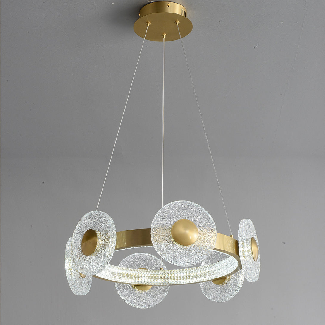 Modern Creative simple disc brass chandelier