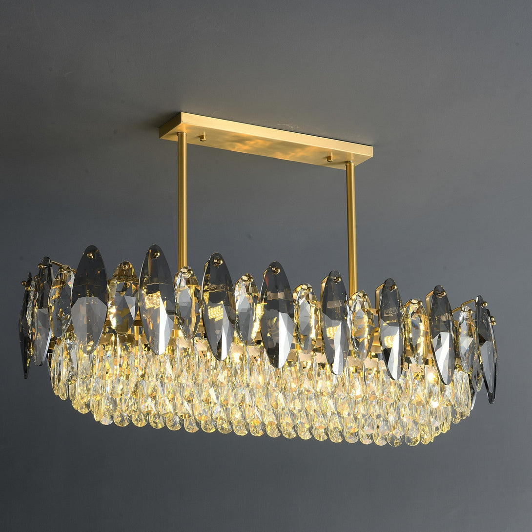 Industrial Long Luxury Clear Crystal Chandelier