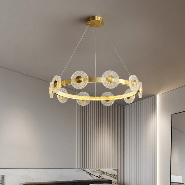 Modern Creative simple disc brass chandelier