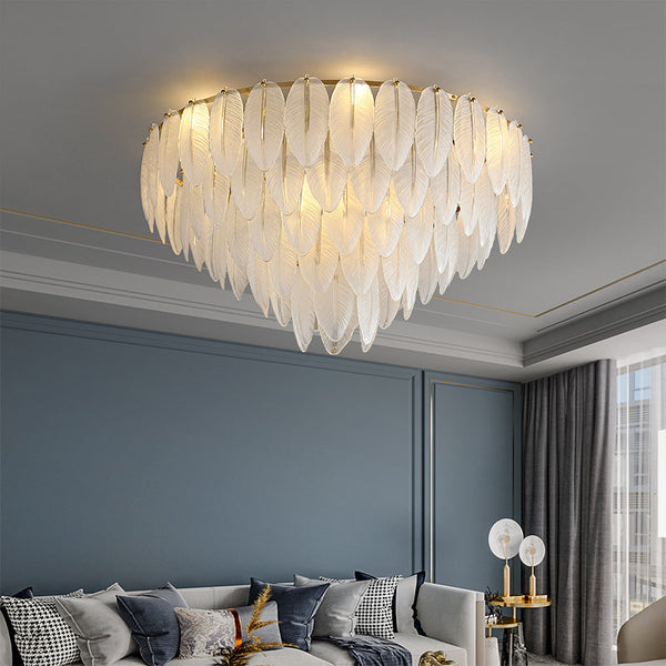 White Feather Ceiling Lamp