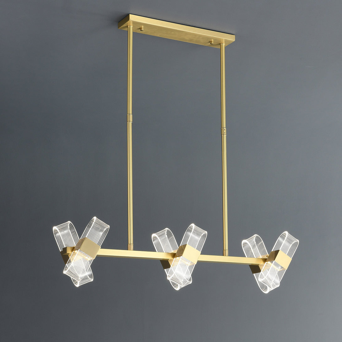 Gold Line Cross Chandelier