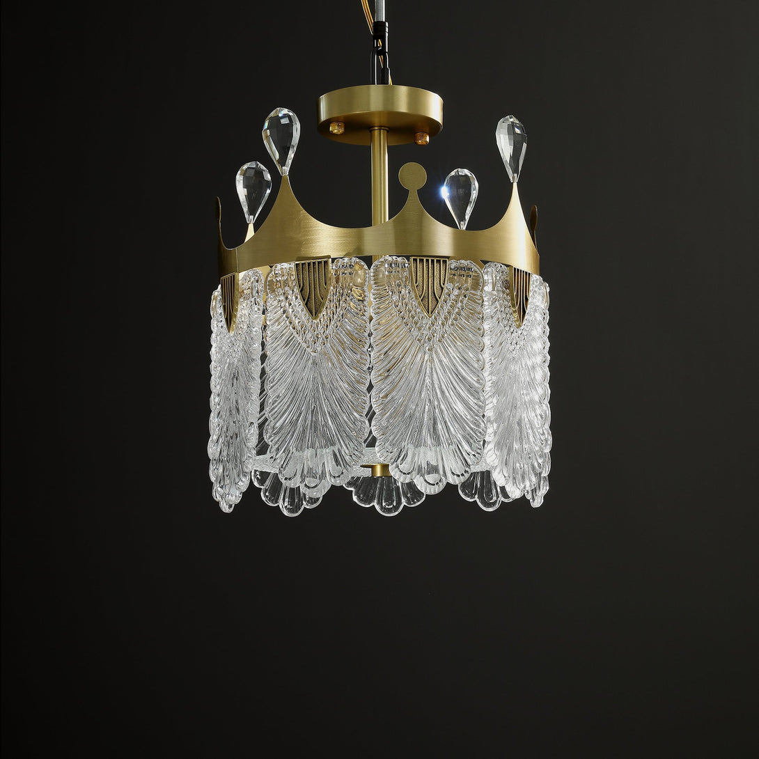 Modern Creative Crown Handmade Glass Round Chandelier