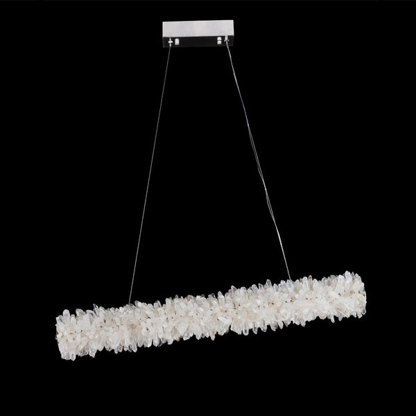 Rock Crystal Modern Linear Geode Quartz Crystal Pendant Light