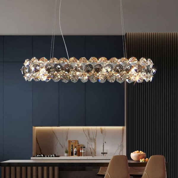 Lamoni Crystal Linear Chandelier FOR Dining Room