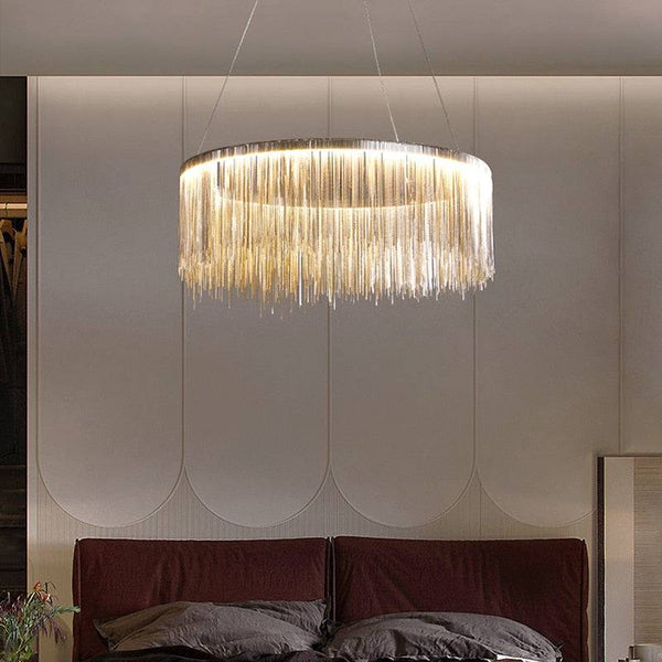 Cadena Steel Chain Tassel Chandelier