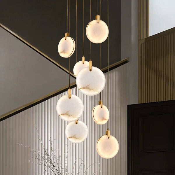 Moonshade Natural Marble Modern Chandelier