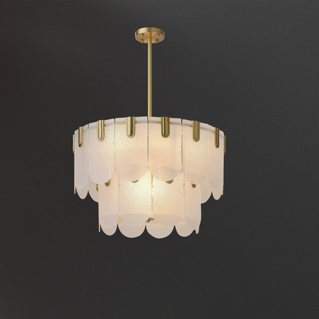 Diamond White Brass Glass Chandelier