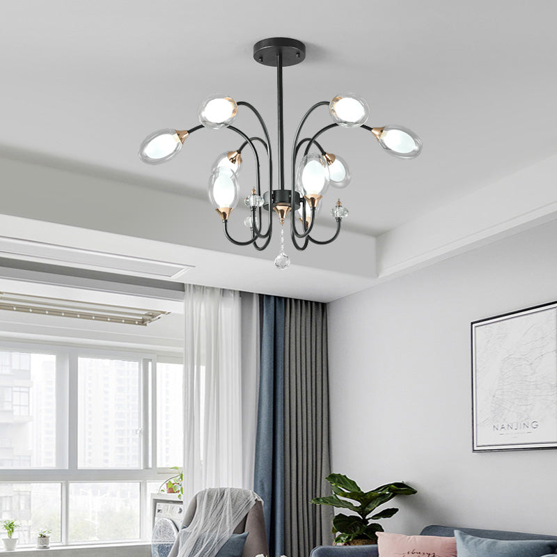 Modern Black and gold  pendant chandelier