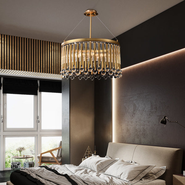 Gold tassel chandelier