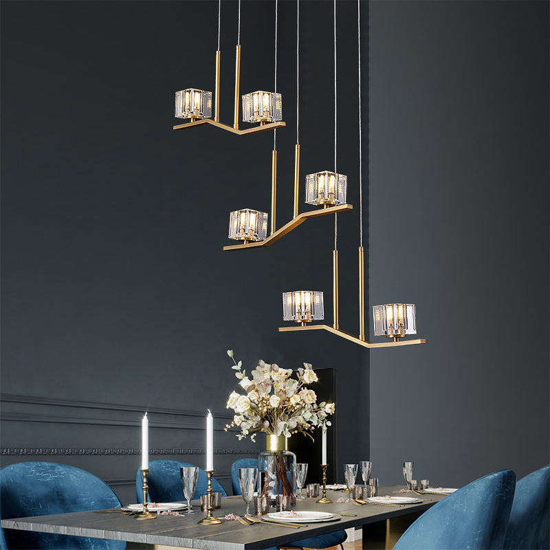 Irregular Cube Crystal Chandelier