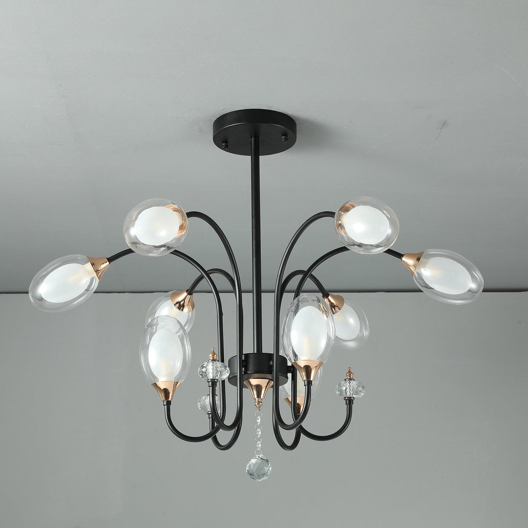 Modern Black and gold  pendant chandelier