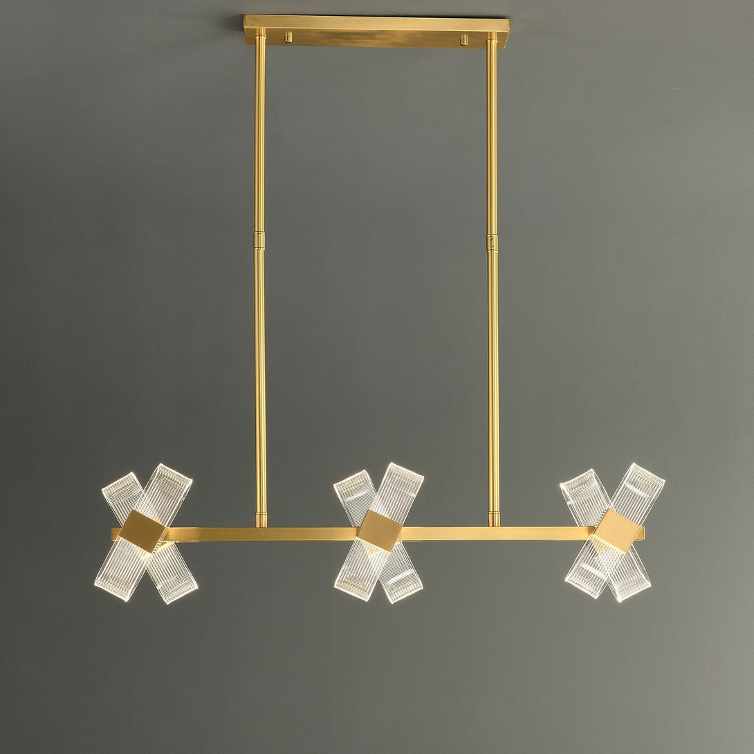 Gold Line Cross Chandelier