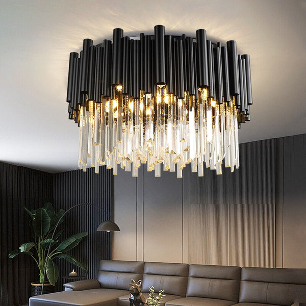 Vigo Flush Mount Crystal Chandelier