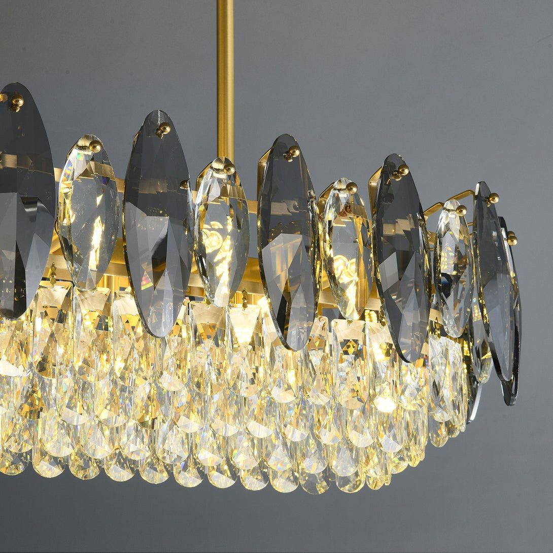 Industrial Long Luxury Clear Crystal Chandelier