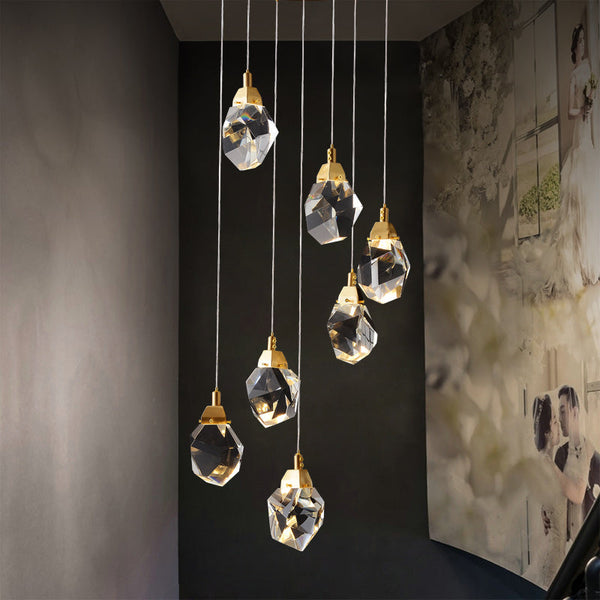 Round Polygonal Chandelier 7 Lights