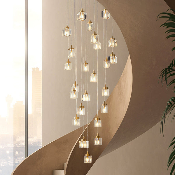 Cube Crystal Chandelier 23 Lights