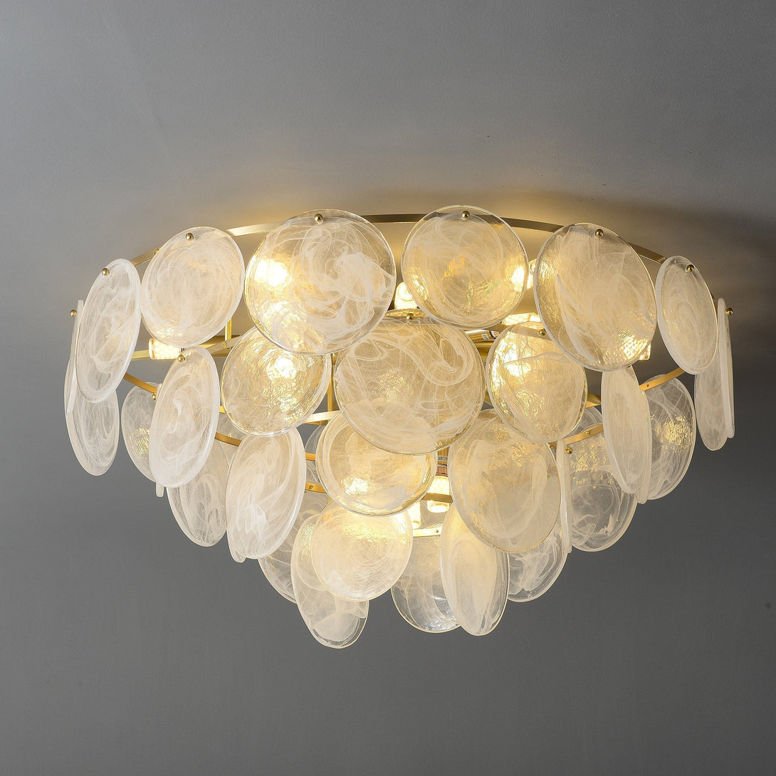 Mordern White circle style Round Crystal Chandelier