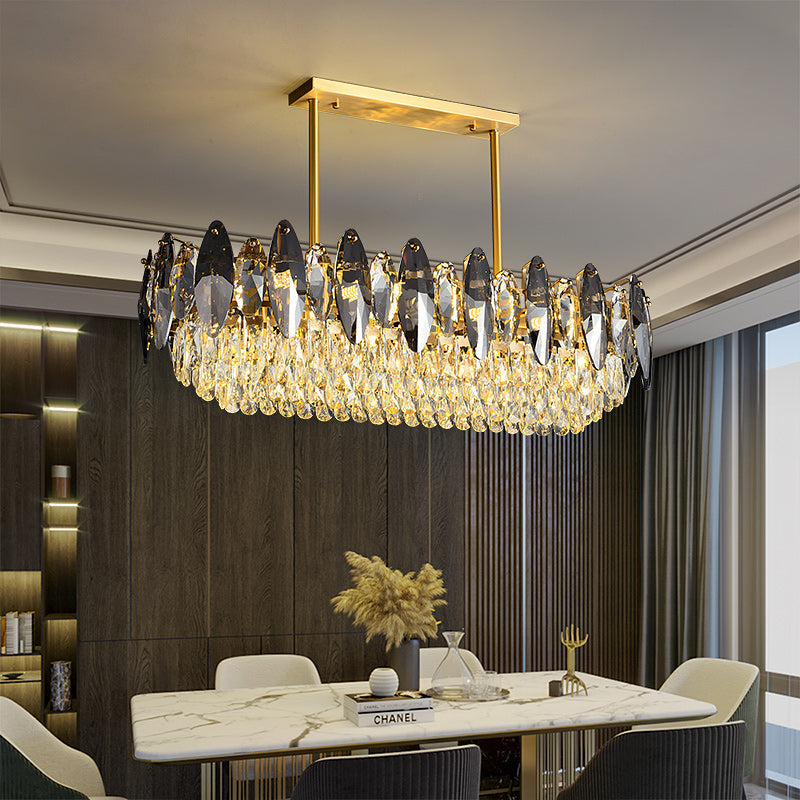 Industrial Long Luxury Clear Crystal Chandelier