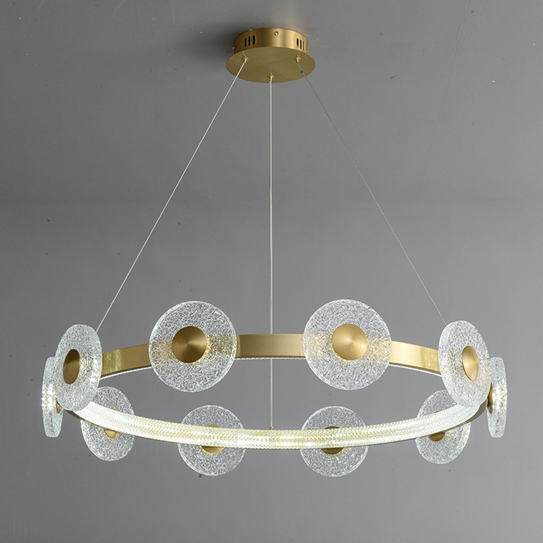 Modern Creative simple disc brass chandelier