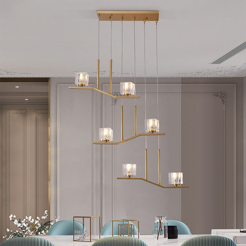 Irregular Cube Crystal Chandelier