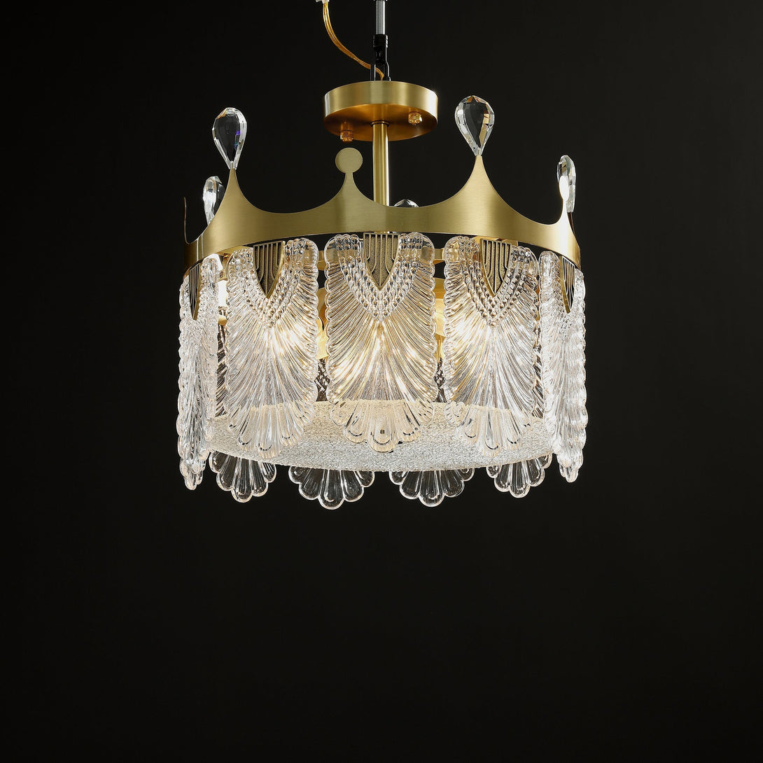 Modern Creative Crown Handmade Glass Round Chandelier