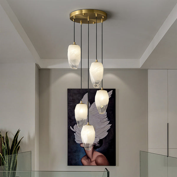 Liya Glass Chandelier 5 Lights