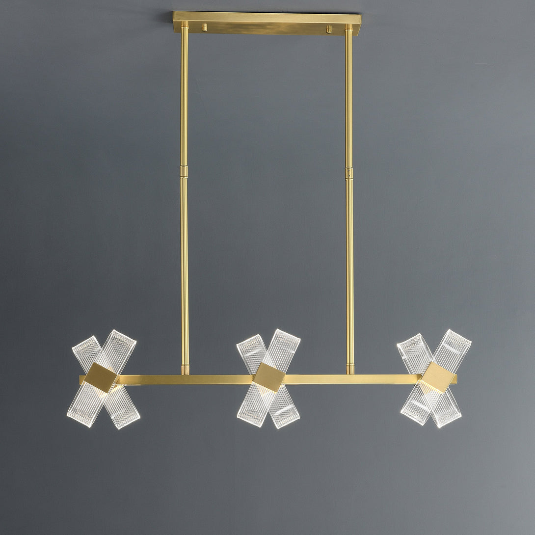 Gold Line Cross Chandelier