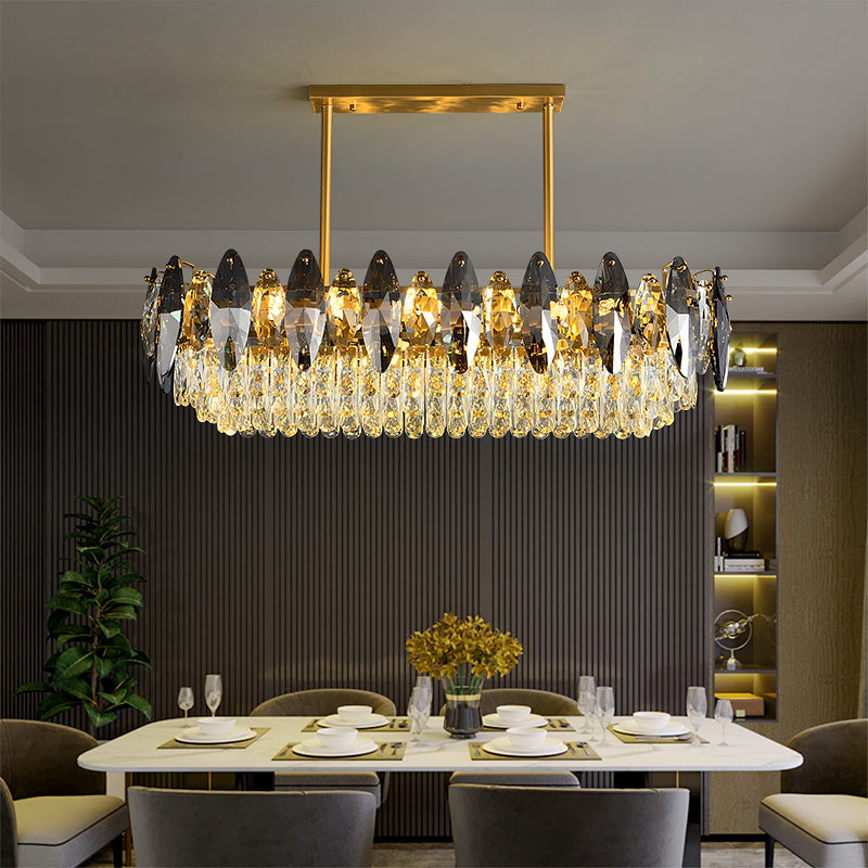 Industrial Long Luxury Clear Crystal Chandelier