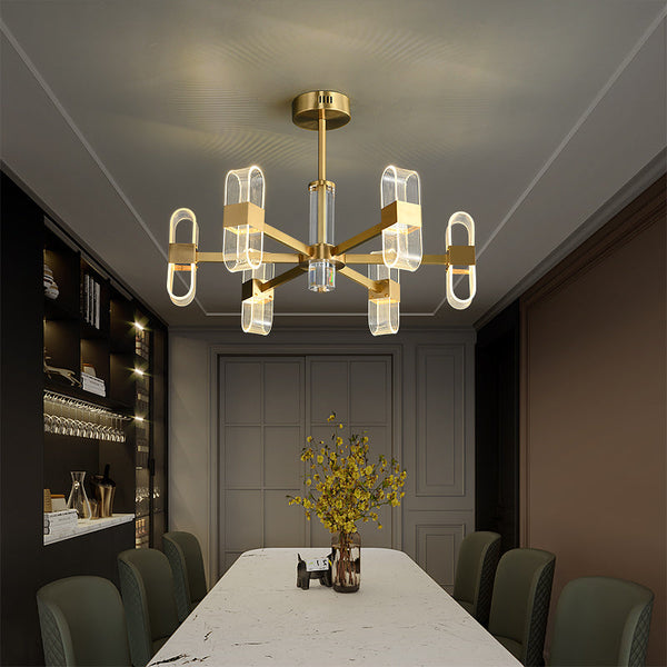 Gold Line Double Layer Chandelier