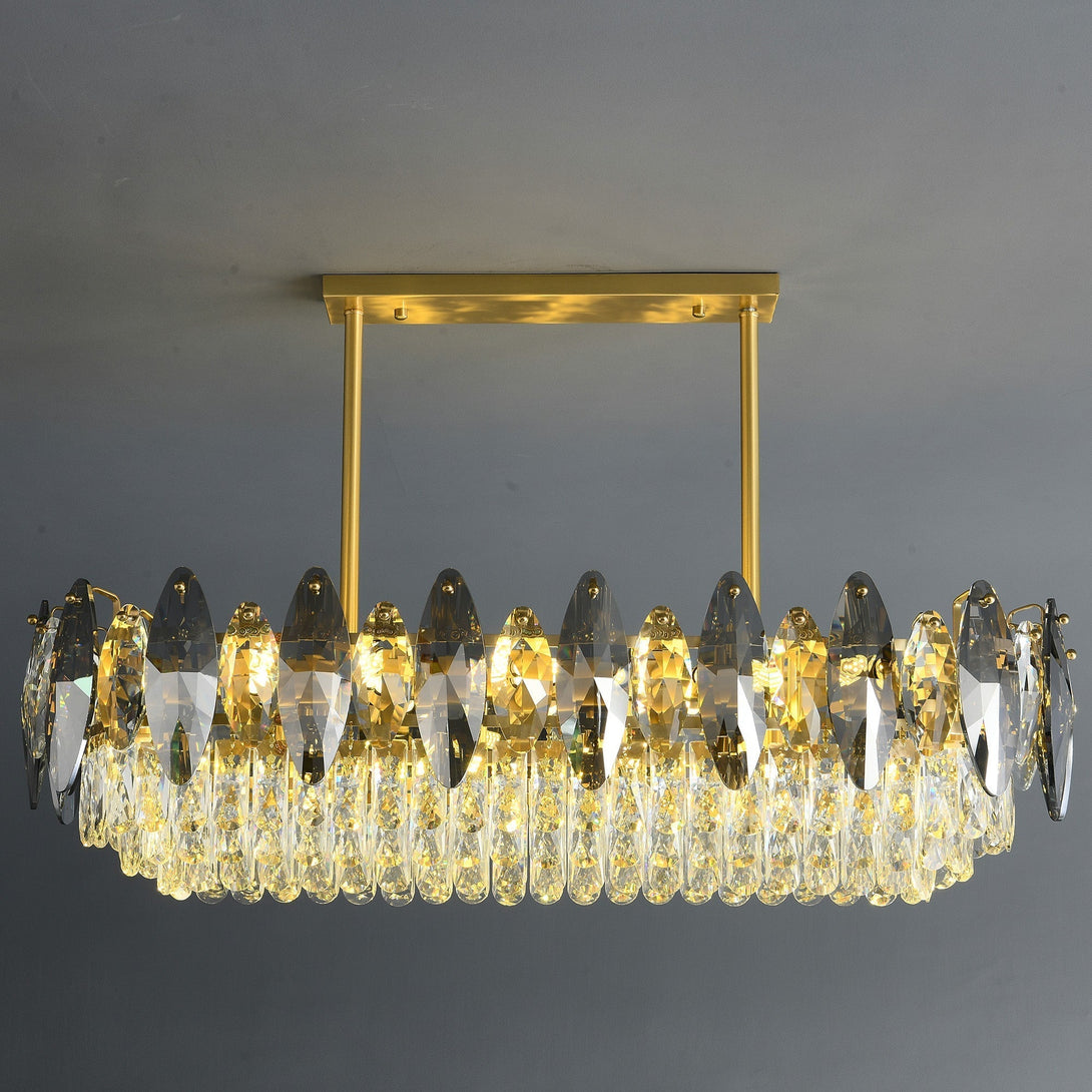 Industrial Long Luxury Clear Crystal Chandelier