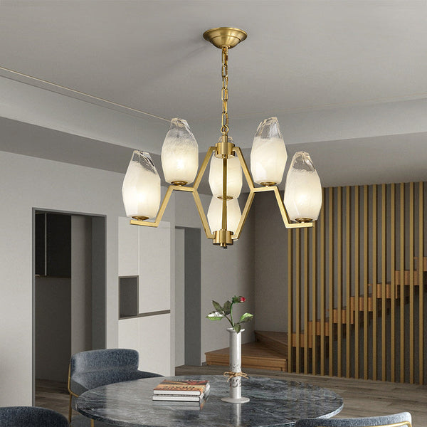 Liya glass chandelier 6 Lights