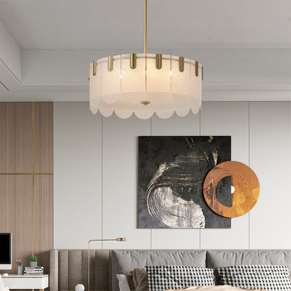 Diamond White Brass Glass Chandelier