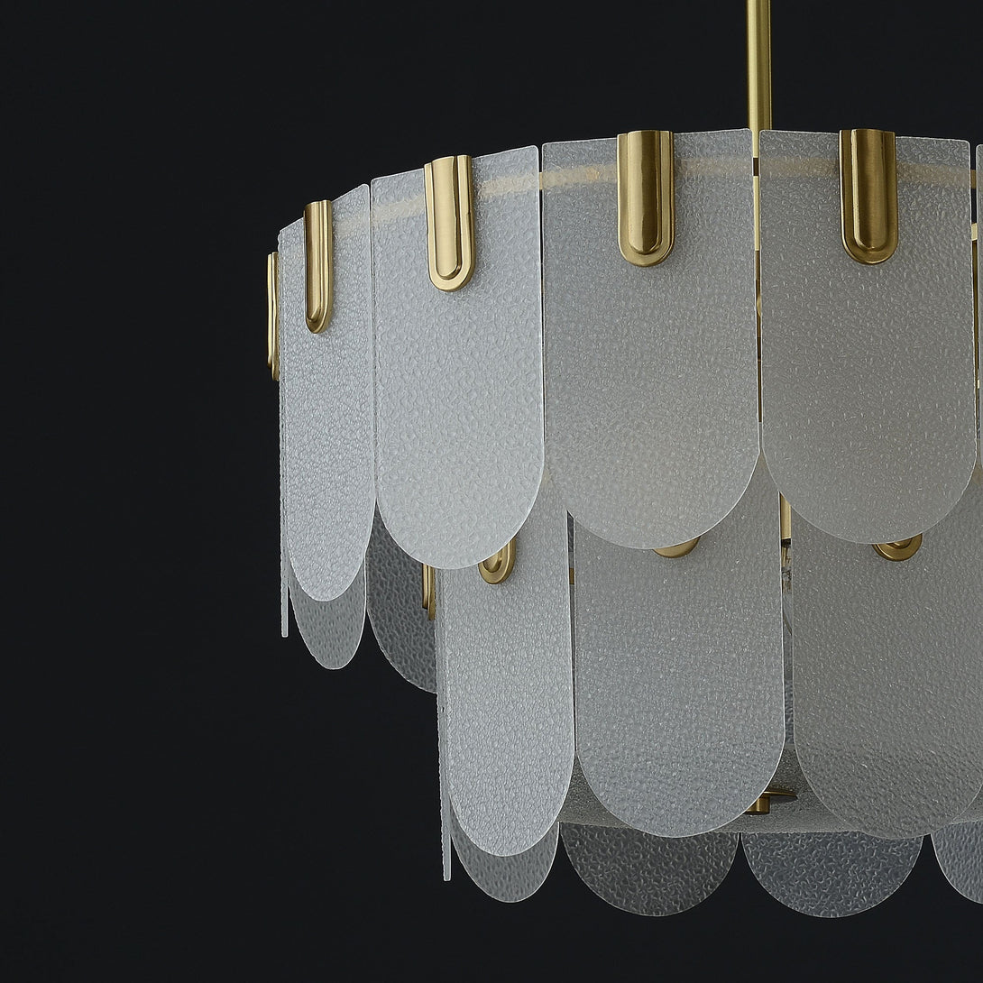 Diamond White Brass Glass Chandelier