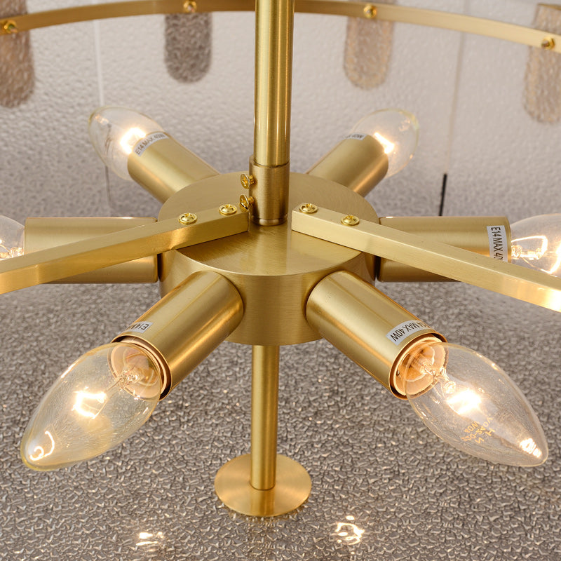 Evale Brass Glass Chandelier