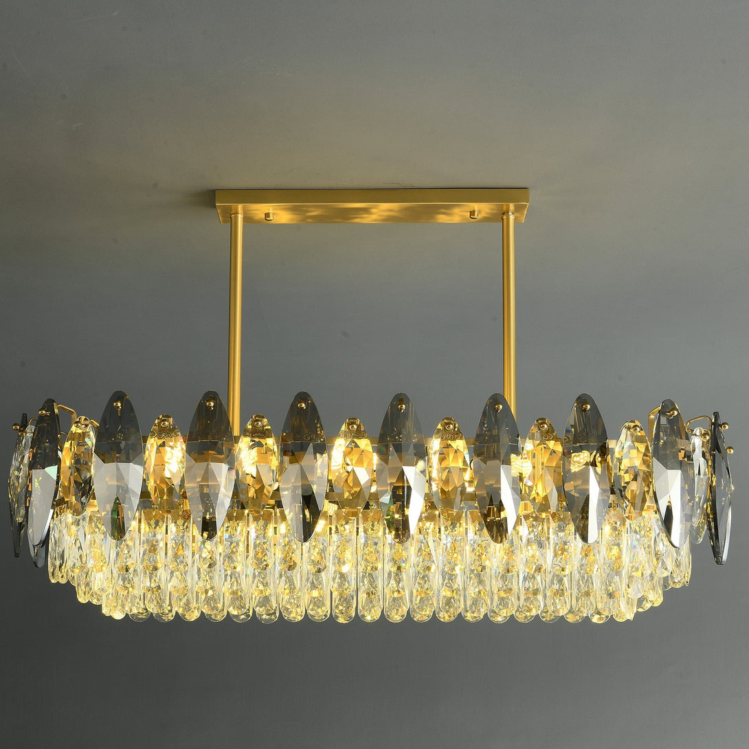 Industrial Long Luxury Clear Crystal Chandelier