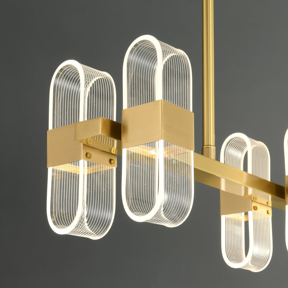 Gold Line Cross Chandelier