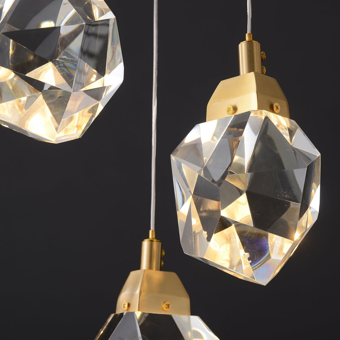 Round Polygonal Chandelier 3 Lights