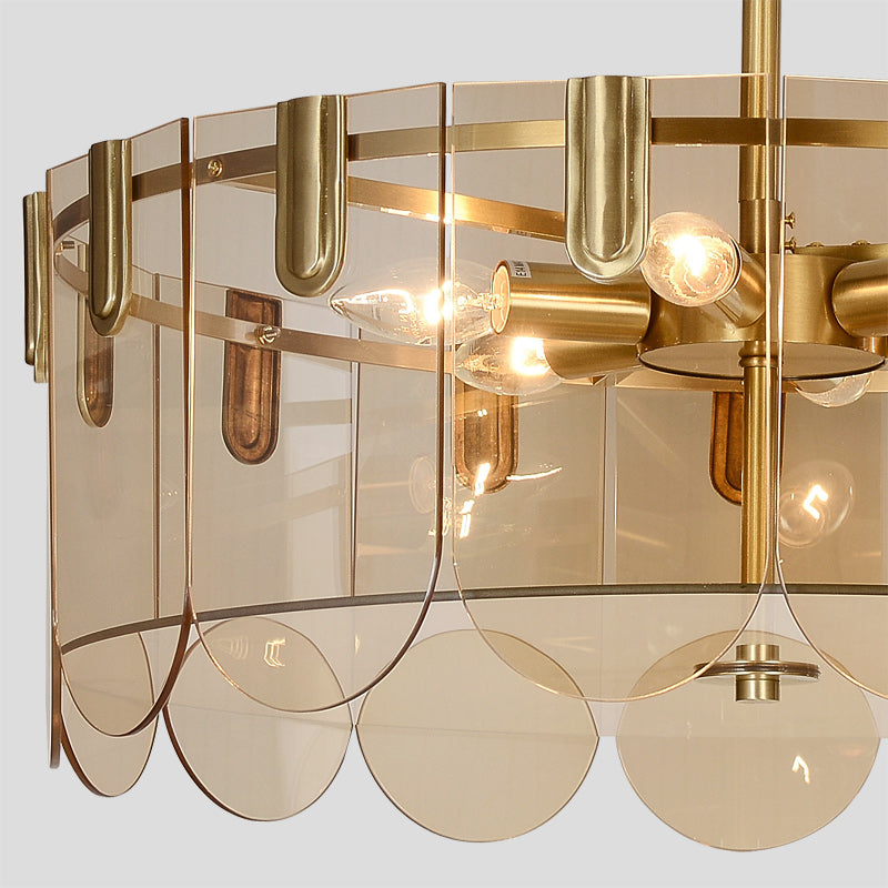 Evale Brass Glass Chandelier