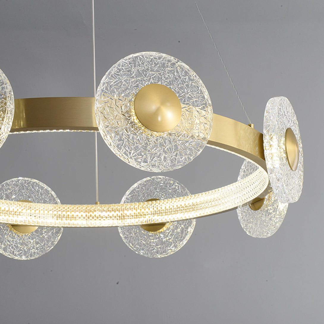 Modern Creative simple disc brass chandelier