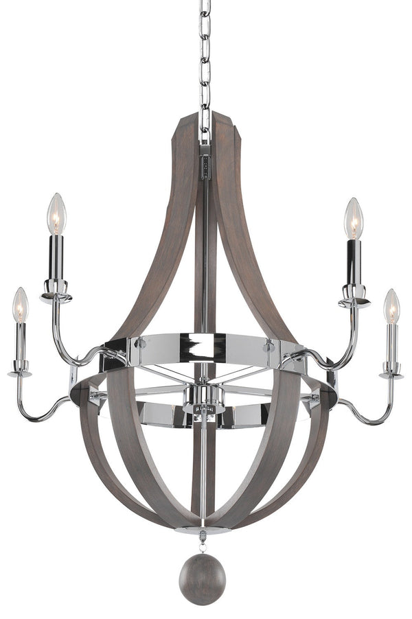 Kalco Sharlow Five Light Chandelier In Chrome