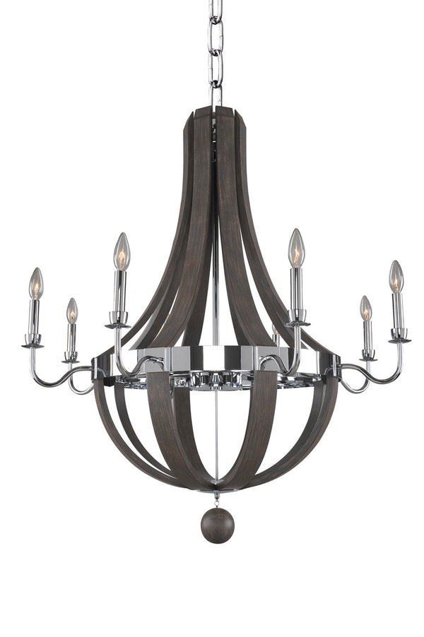 Kalco Sharlow Eight Light Chandelier In Chrome