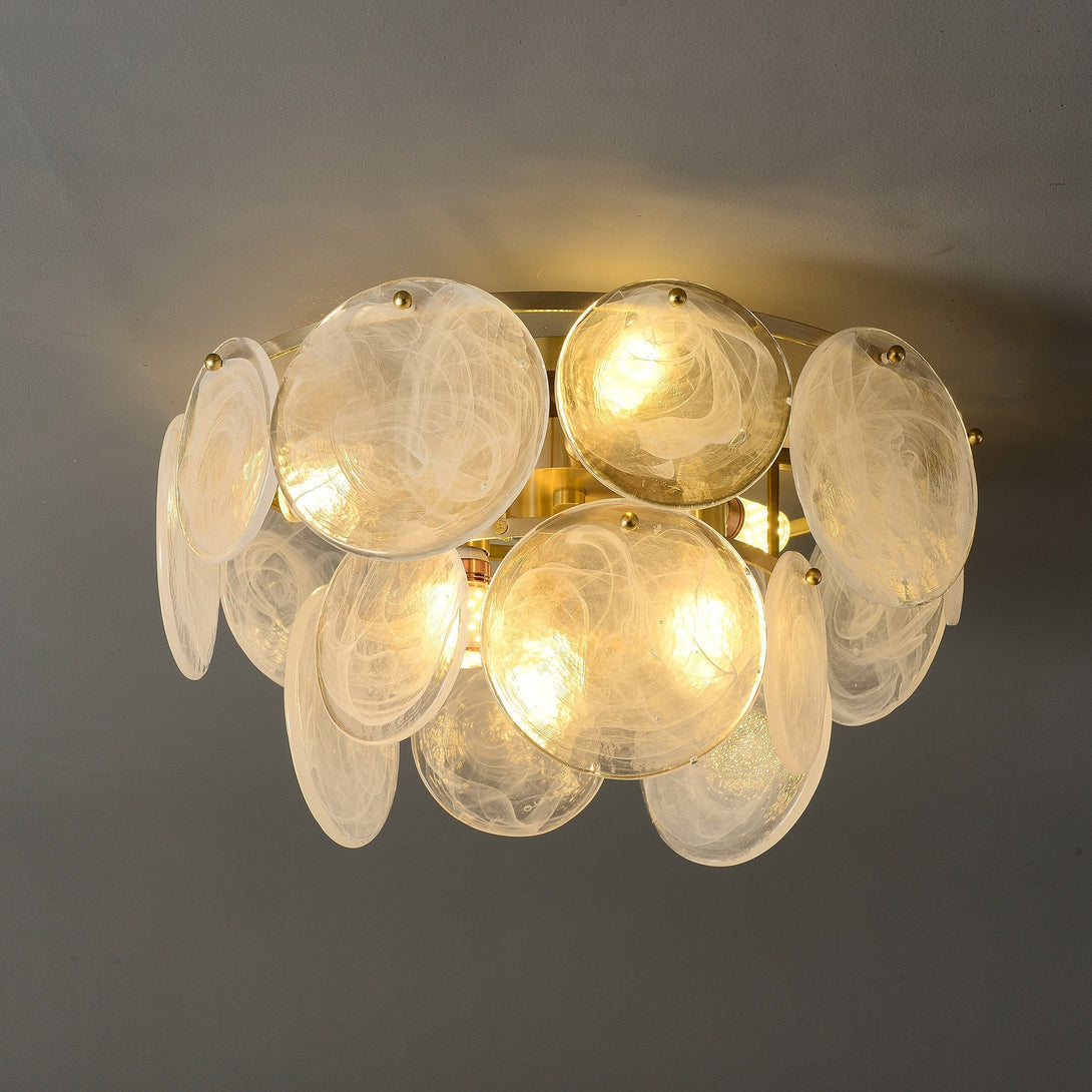 Mordern White circle style Round Crystal Chandelier