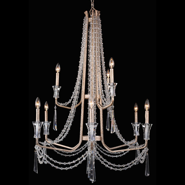 Baylor  Nine Light Chandelier In Transcend Silver