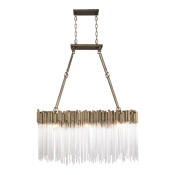 Madison  Six Light Linear Pendant In Havana Gold