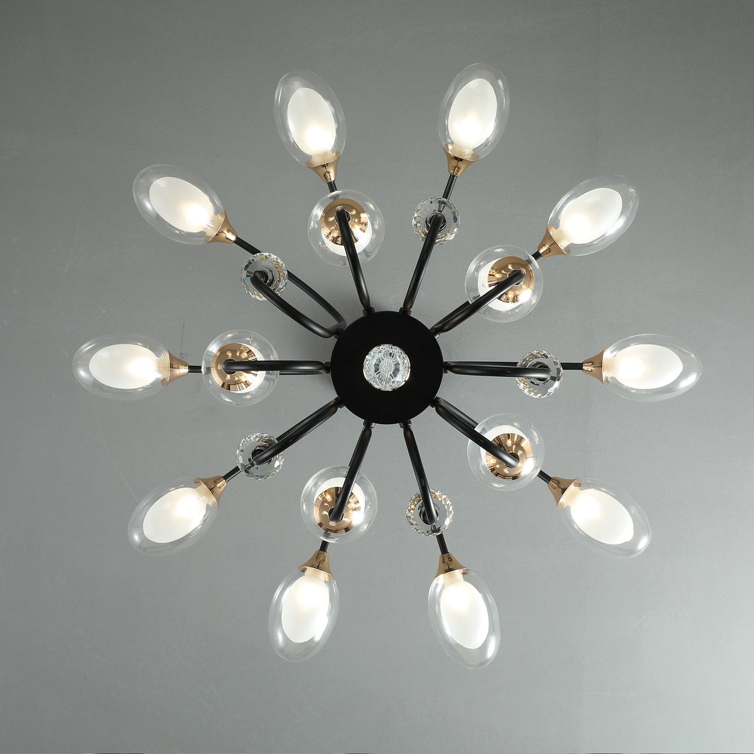 Modern Black and gold  pendant chandelier