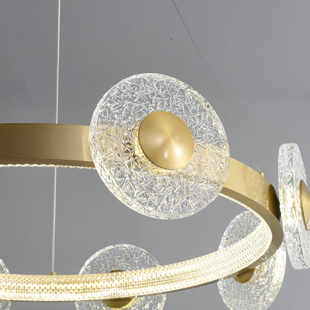 Modern Creative simple disc brass chandelier